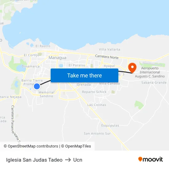 Iglesia San Judas Tadeo to Ucn map