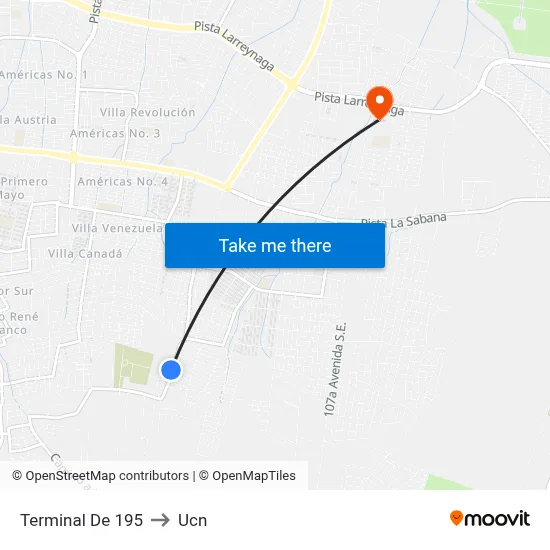 Terminal De 195 to Ucn map