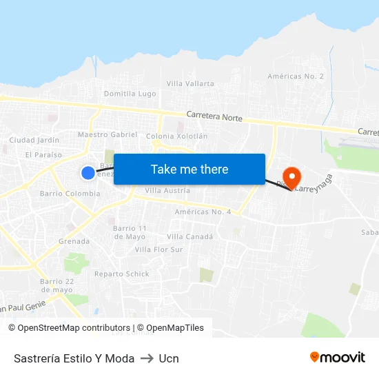 Sastrería Estilo Y Moda to Ucn map