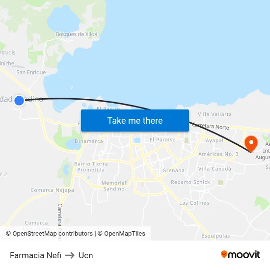 Farmacia Nefi to Ucn map
