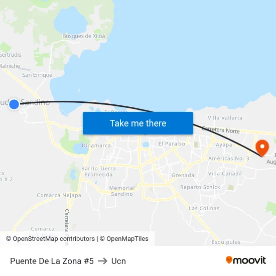 Puente De La Zona #5 to Ucn map