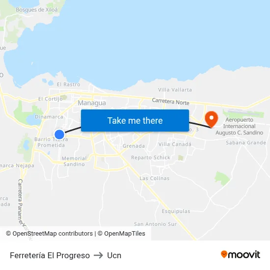 Ferretería El Progreso to Ucn map