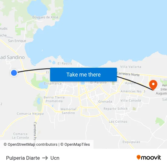 Pulperia Diarte to Ucn map