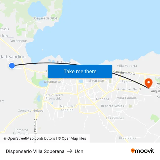 Dispensario Villa Soberana to Ucn map