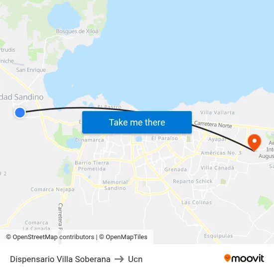 Dispensario Villa Soberana to Ucn map