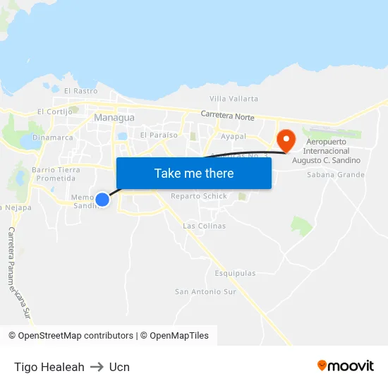Tigo Healeah to Ucn map