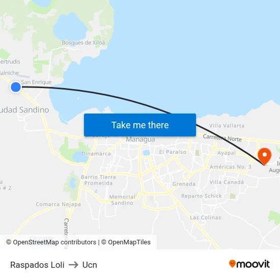 Raspados Loli to Ucn map