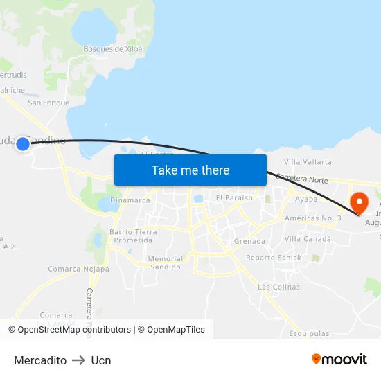 Mercadito to Ucn map