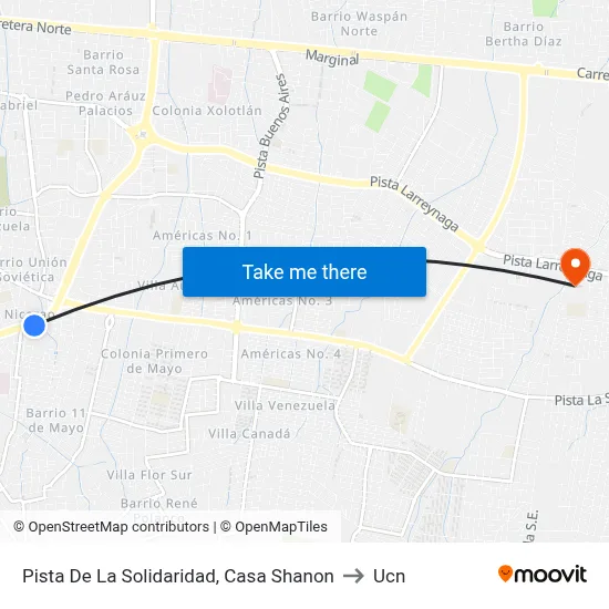 Pista De La Solidaridad, Casa Shanon to Ucn map