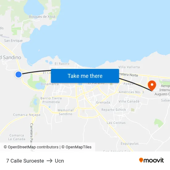 7 Calle Suroeste to Ucn map