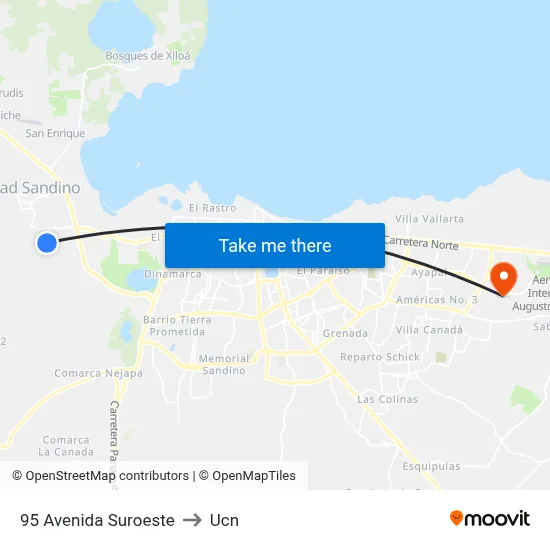 95 Avenida Suroeste to Ucn map