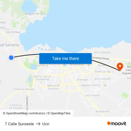 7 Calle Suroeste to Ucn map