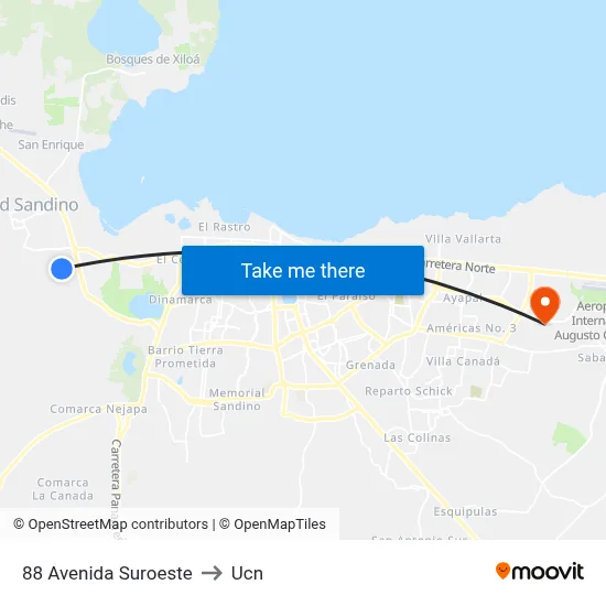 88 Avenida Suroeste to Ucn map