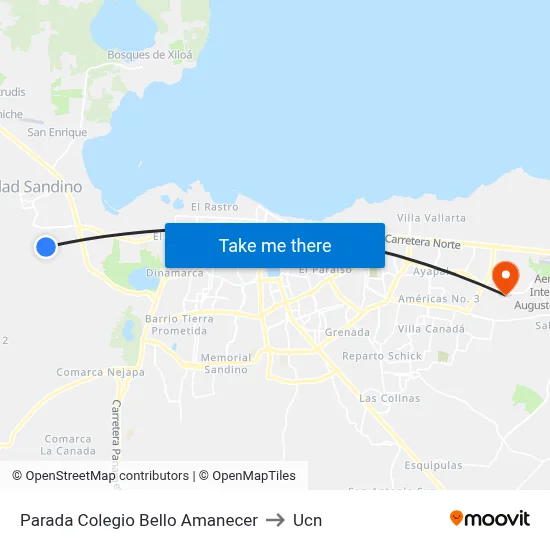 Parada Colegio Bello Amanecer to Ucn map