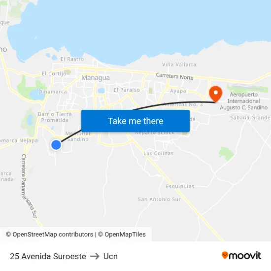 25 Avenida Suroeste to Ucn map