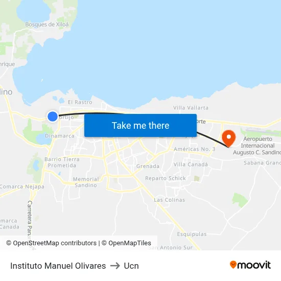 Instituto Manuel Olivares to Ucn map