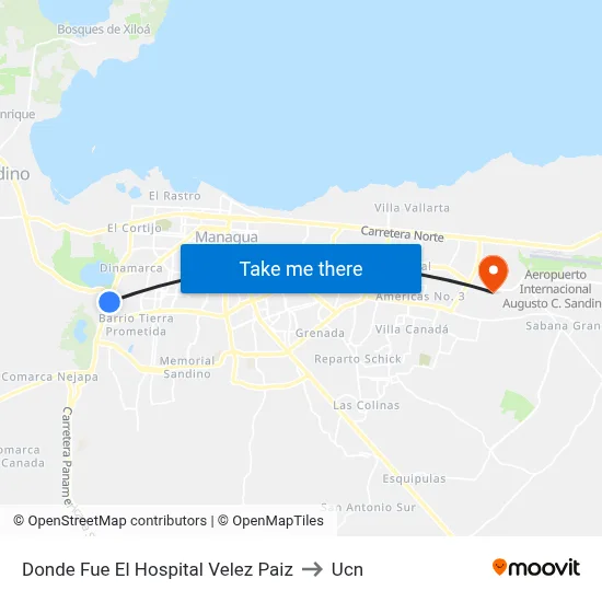 Donde Fue El Hospital Velez Paiz to Ucn map