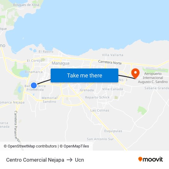 Centro Comercial Nejapa to Ucn map