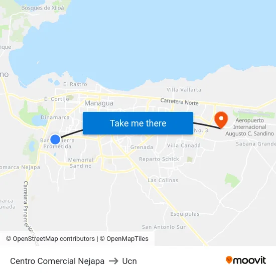 Centro Comercial Nejapa to Ucn map