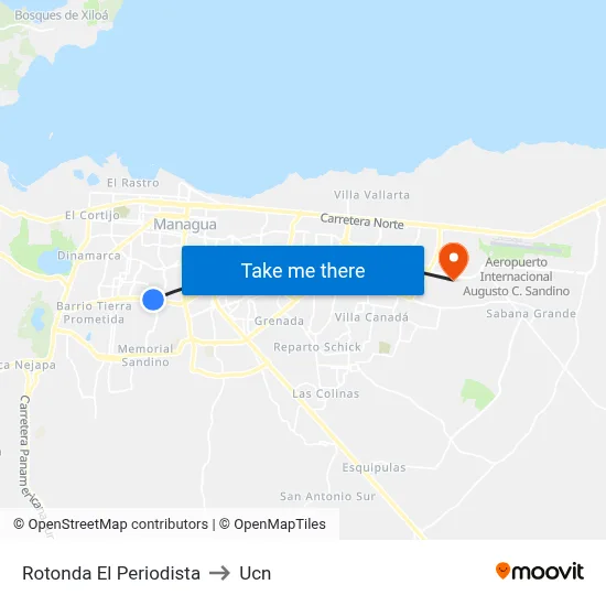 Rotonda El Periodista to Ucn map