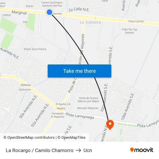 La Rocargo / Camilo Chamorro to Ucn map
