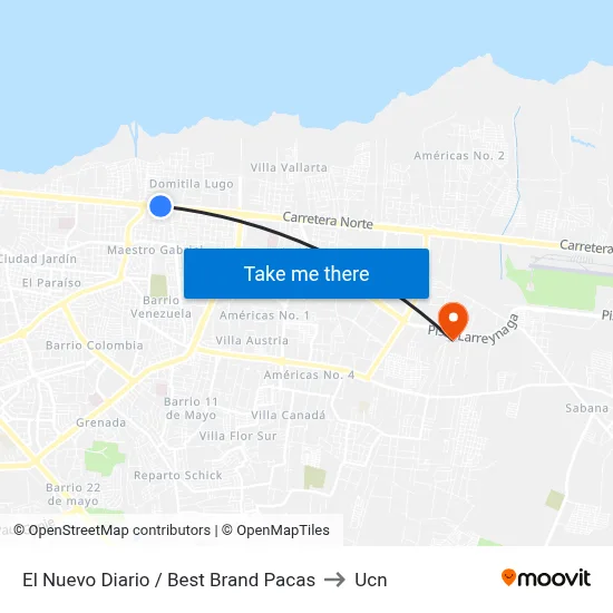 El Nuevo Diario / Best Brand Pacas to Ucn map
