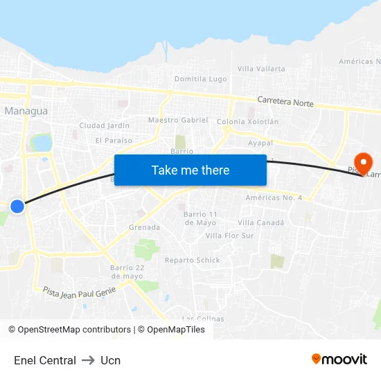 Enel Central to Ucn map