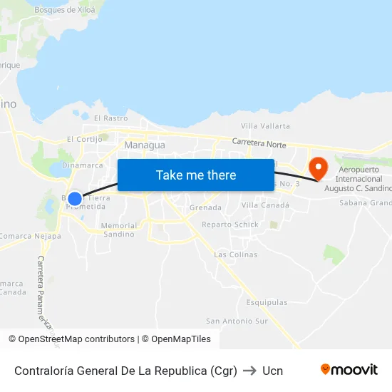 Contraloría General De La Republica (Cgr) to Ucn map