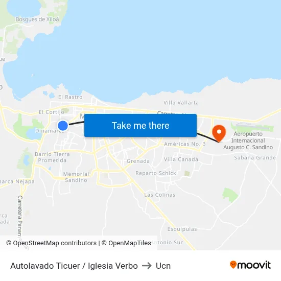 Autolavado Ticuer / Iglesia Verbo to Ucn map