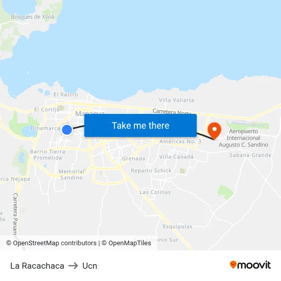 La Racachaca to Ucn map