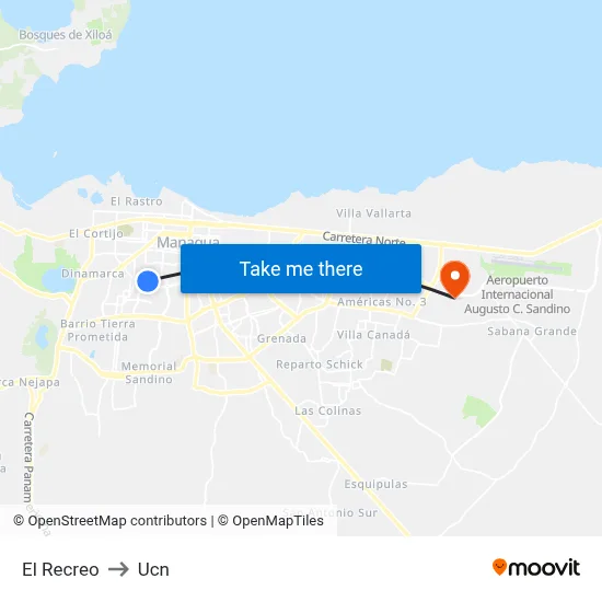 El Recreo to Ucn map