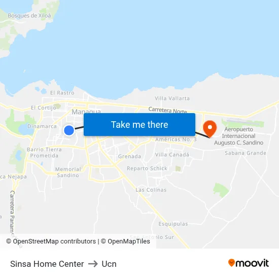 Sinsa Home Center to Ucn map