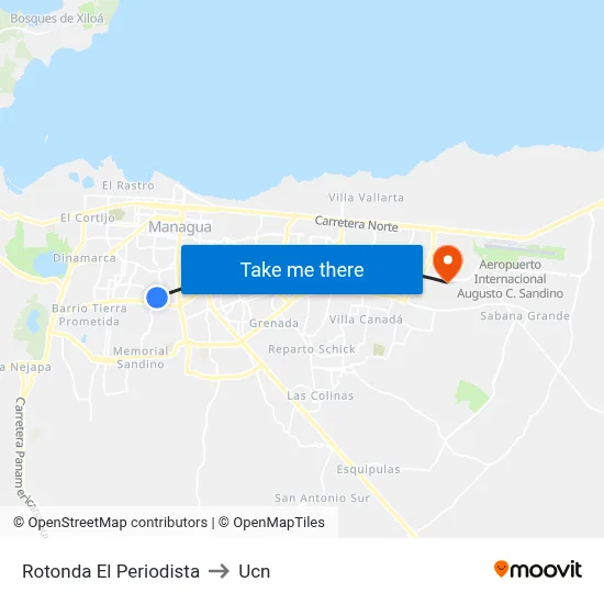 Rotonda El Periodista to Ucn map