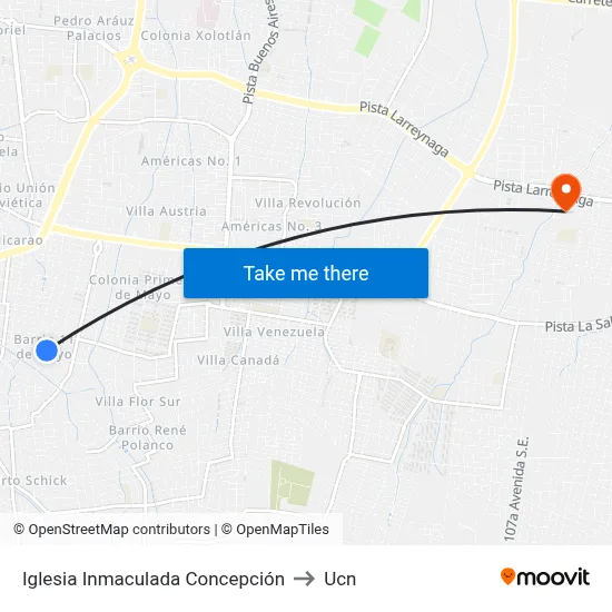 Iglesia Inmaculada Concepción to Ucn map