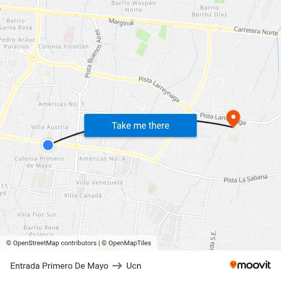 Entrada Primero De Mayo to Ucn map