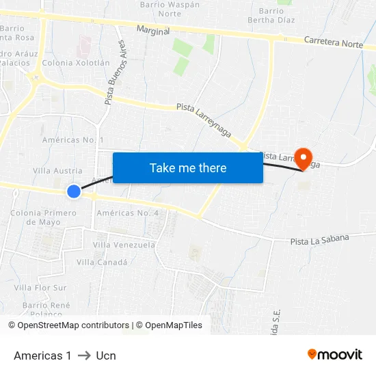 Americas 1 to Ucn map