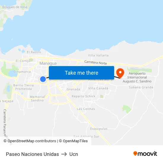 Paseo Naciones Unidas to Ucn map