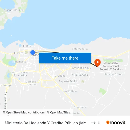 Ministerio De Hacienda Y Crédito Público (Mchp) to Ucn map