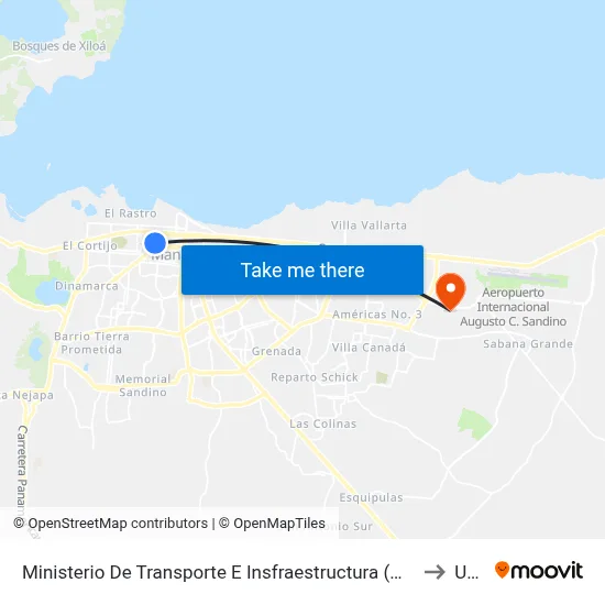 Ministerio De Transporte E Insfraestructura (Mti) to Ucn map