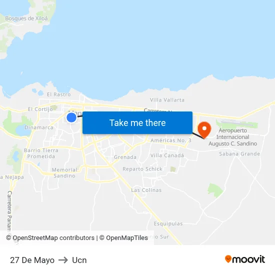 27 De Mayo to Ucn map