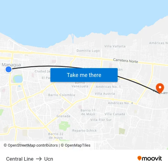 Central Line to Ucn map