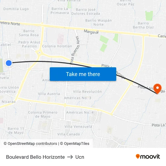 Boulevard Bello Horizonte to Ucn map