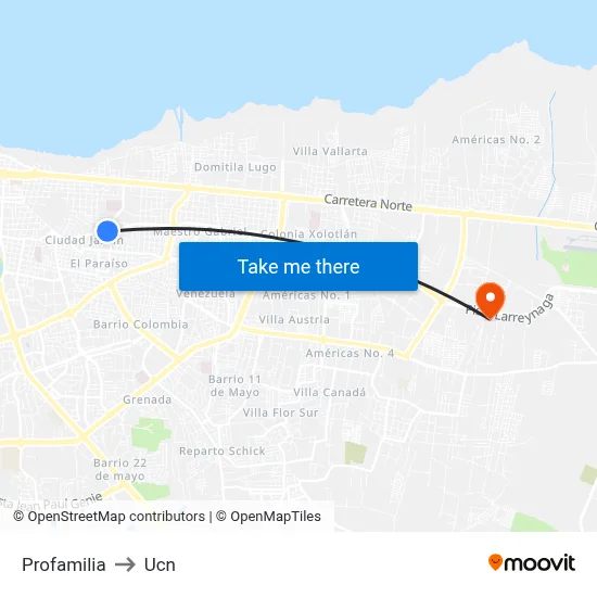 Profamilia to Ucn map