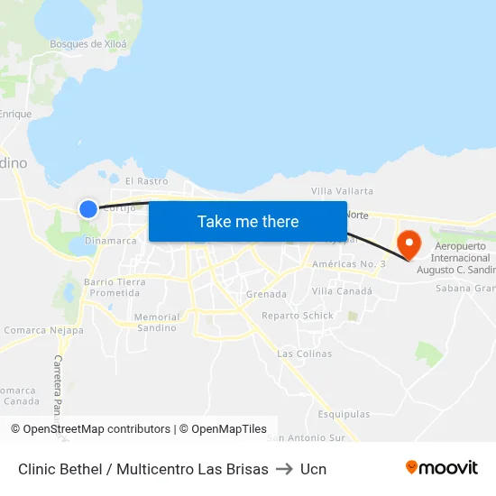 Clinic Bethel / Multicentro Las Brisas to Ucn map