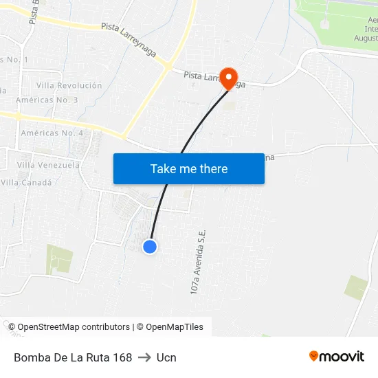 Bomba De La Ruta 168 to Ucn map