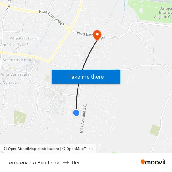 Ferretería La Bendición to Ucn map
