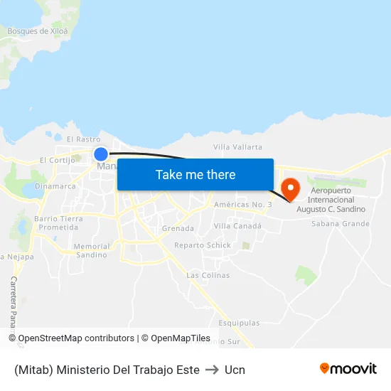 (Mitab) Ministerio Del Trabajo Este to Ucn map