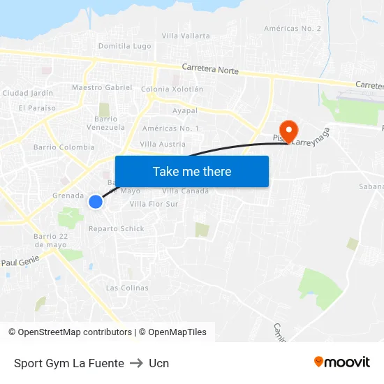 Sport Gym La Fuente to Ucn map