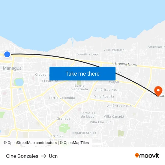 Cine Gonzales to Ucn map