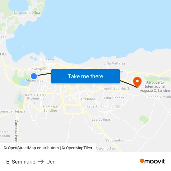 El Seminario to Ucn map
